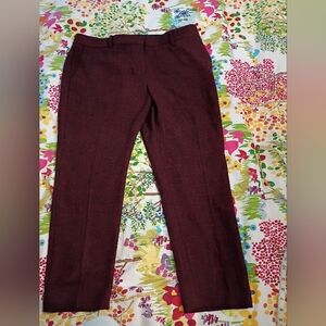 Ann Taylor Devin Fit Pants Maroon And Black Size 14